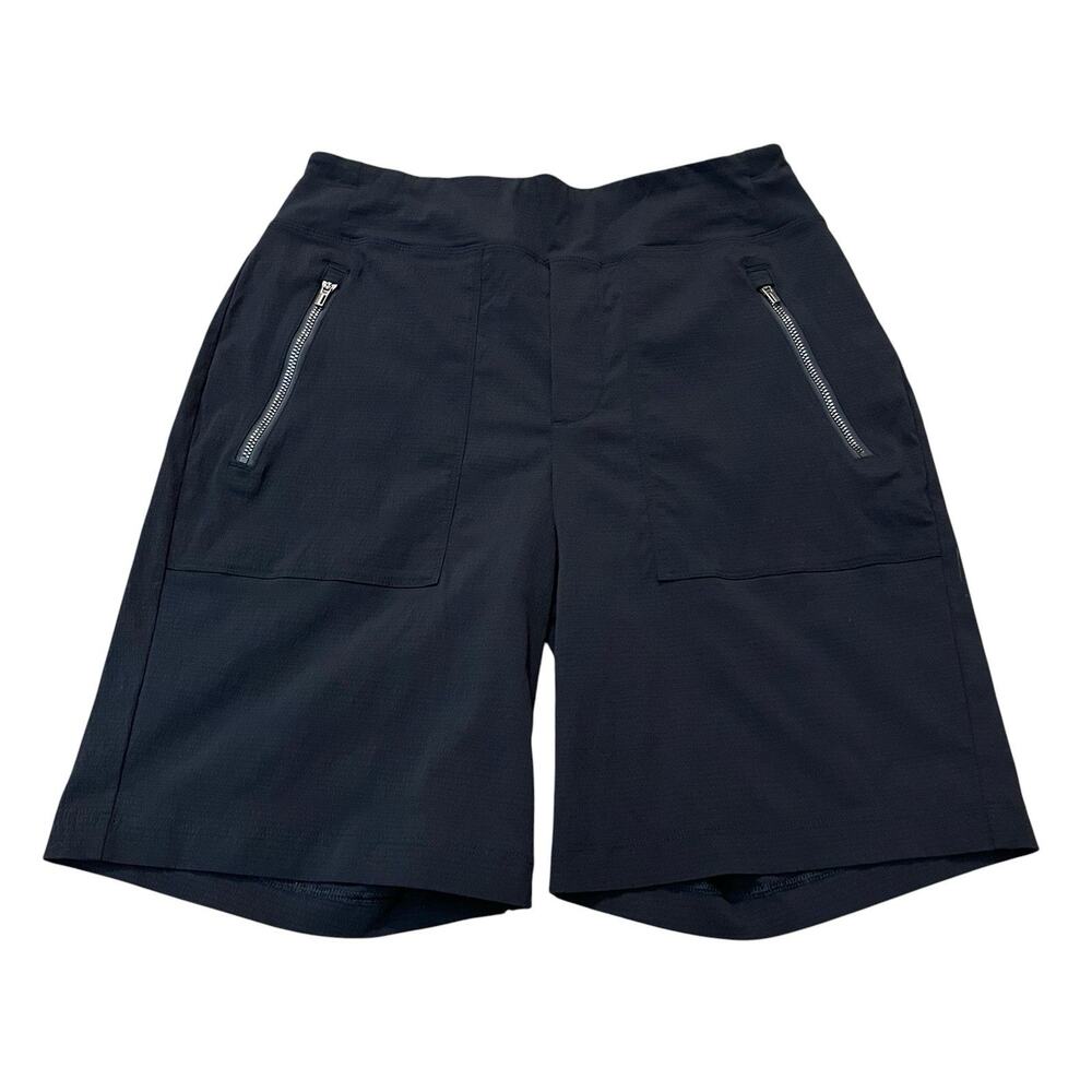 Athleta Trekkie Bermuda Shorts Size 2 Black Rip Stop Outdoor Gorpcore Hiking
